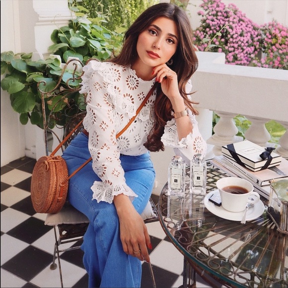 BLOGGERS FAVORITE ZARA Die Cut Embroidered Blouse - Picture 5 of 8